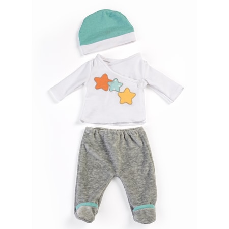 Gender Neutral Doll 2-Piece Pajama Set In Gray For 15in. Dolls
